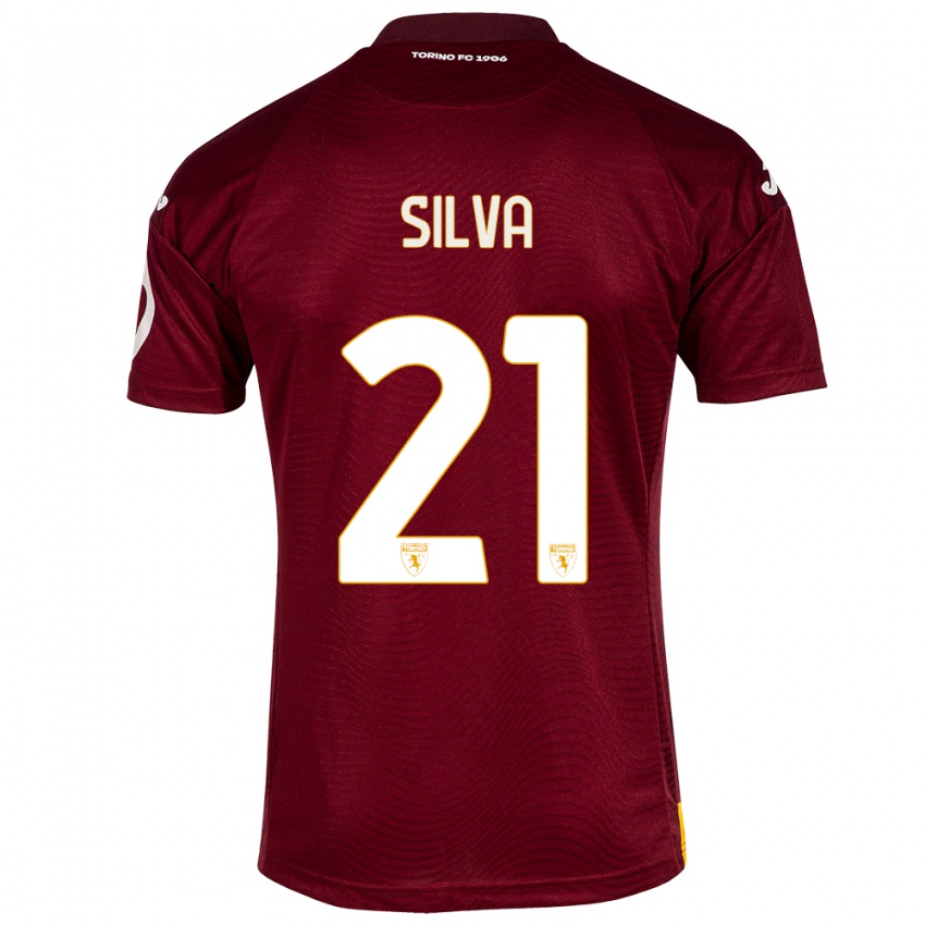Homem Camisola Jonathan Silva #21 Vermelho Escuro Principal 2023/24 Camisa Brasil