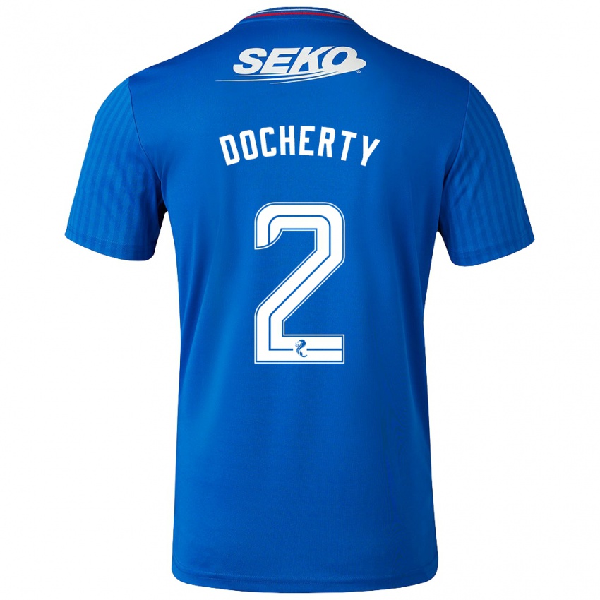 Homem Camisola Nicola Docherty #2 Azul Principal 2023/24 Camisa Brasil