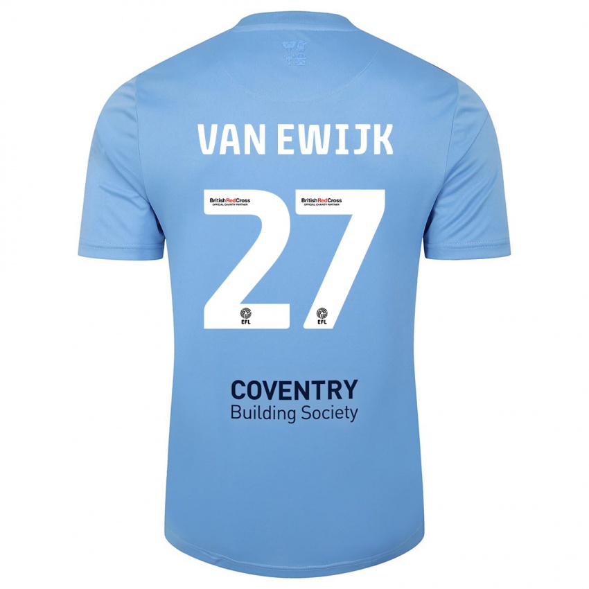 Homem Camisola Milan Van Ewijk #27 Céu Azul Principal 2023/24 Camisa Brasil