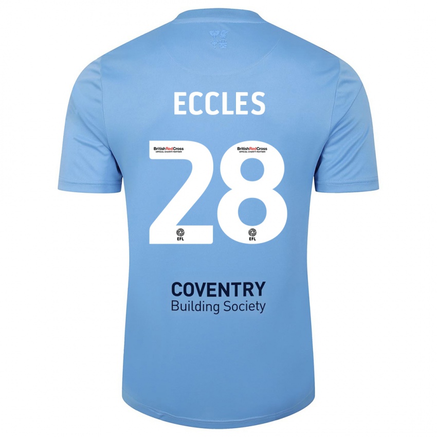 Homem Camisola Josh Eccles #28 Céu Azul Principal 2023/24 Camisa Brasil