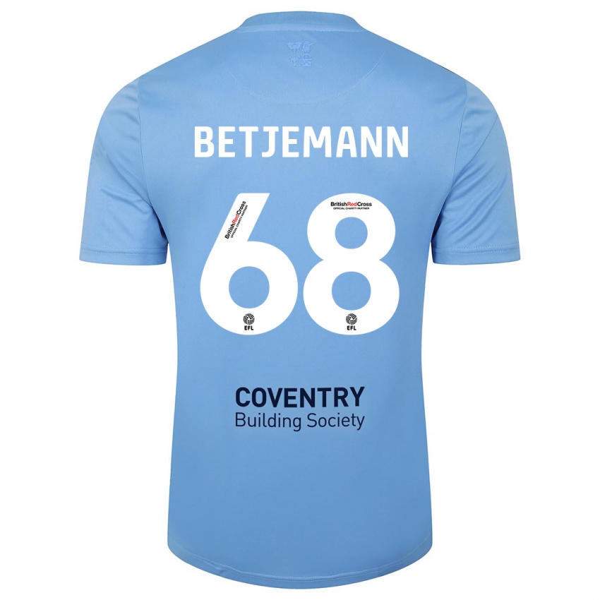 Homem Camisola Elliot Betjemann #68 Céu Azul Principal 2023/24 Camisa Brasil