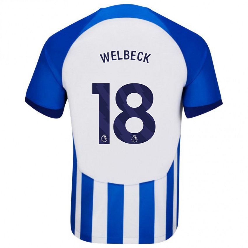 Homem Camisola Danny Welbeck #18 Azul Principal 2023/24 Camisa Brasil