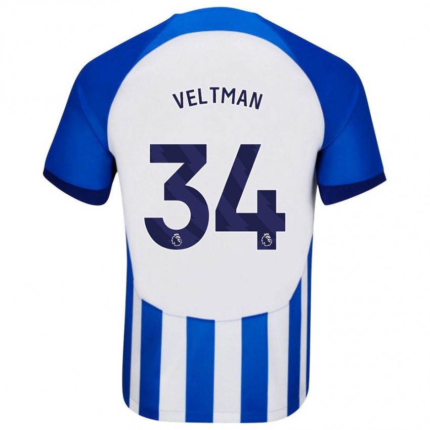Homem Camisola Joel Veltman #34 Azul Principal 2023/24 Camisa Brasil