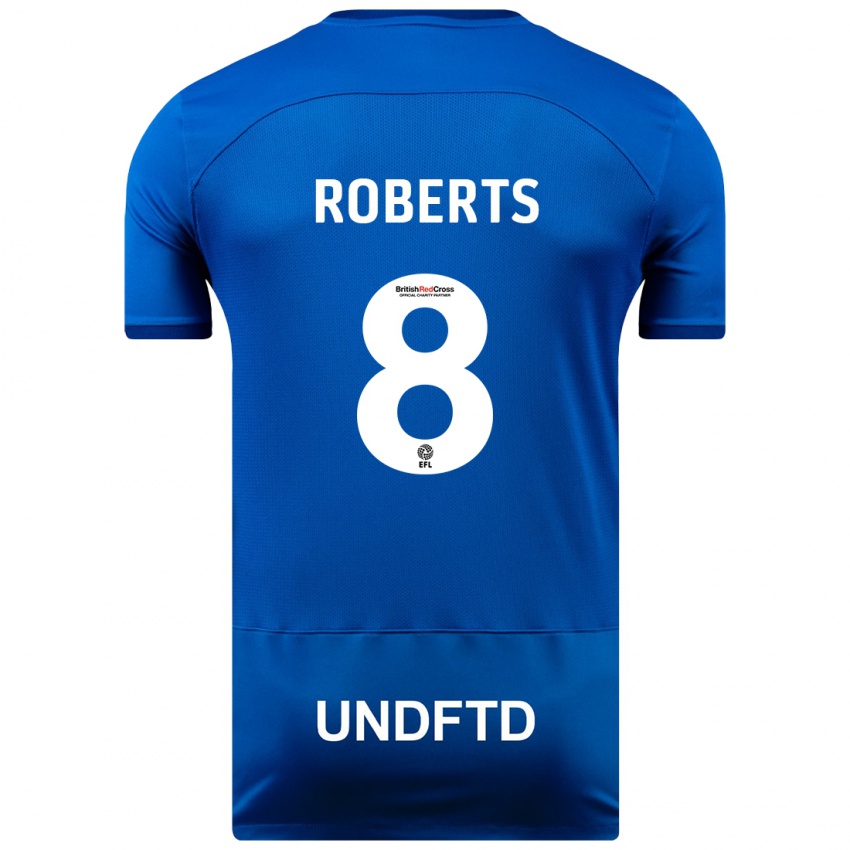 Homem Camisola Tyler Roberts #8 Azul Principal 2023/24 Camisa Brasil