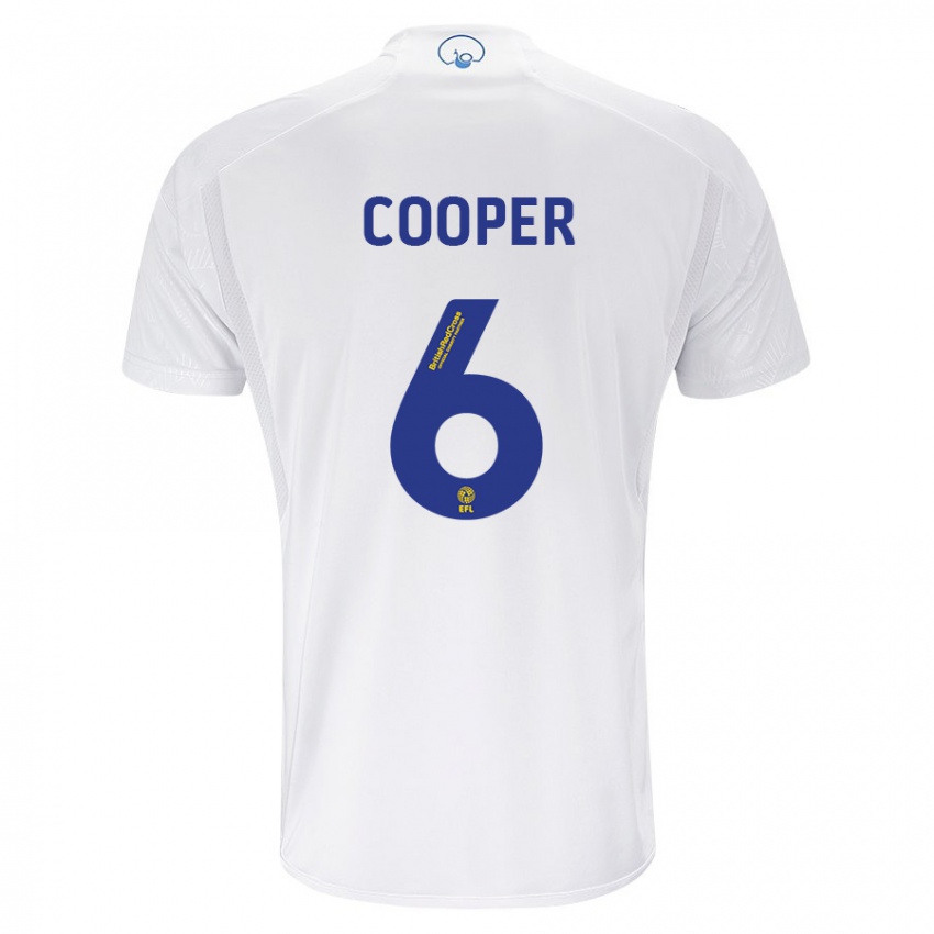 Homem Camisola Liam Cooper #6 Branco Principal 2023/24 Camisa Brasil