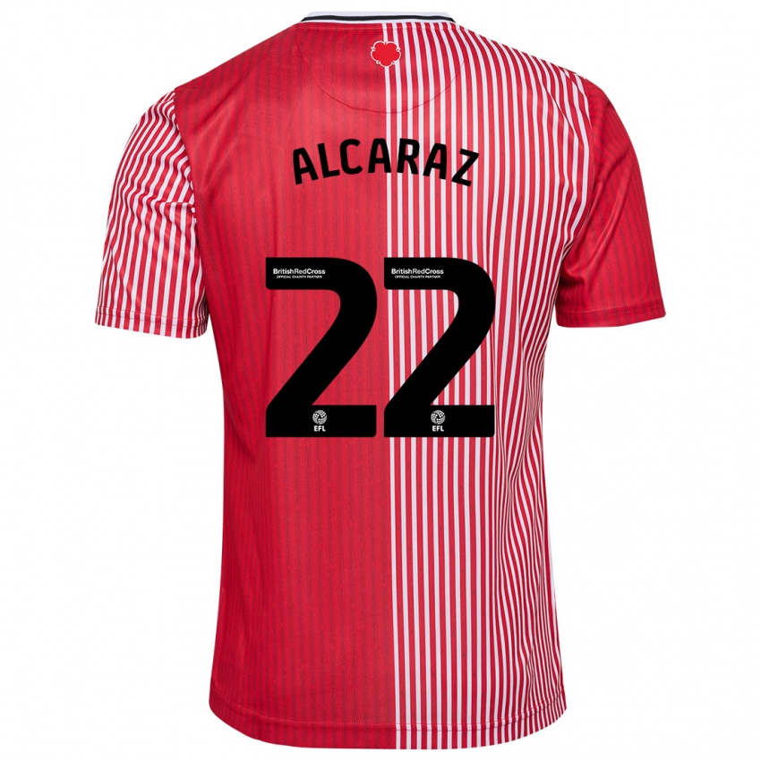 Homem Camisola Carlos Alcaraz #22 Vermelho Principal 2023/24 Camisa Brasil