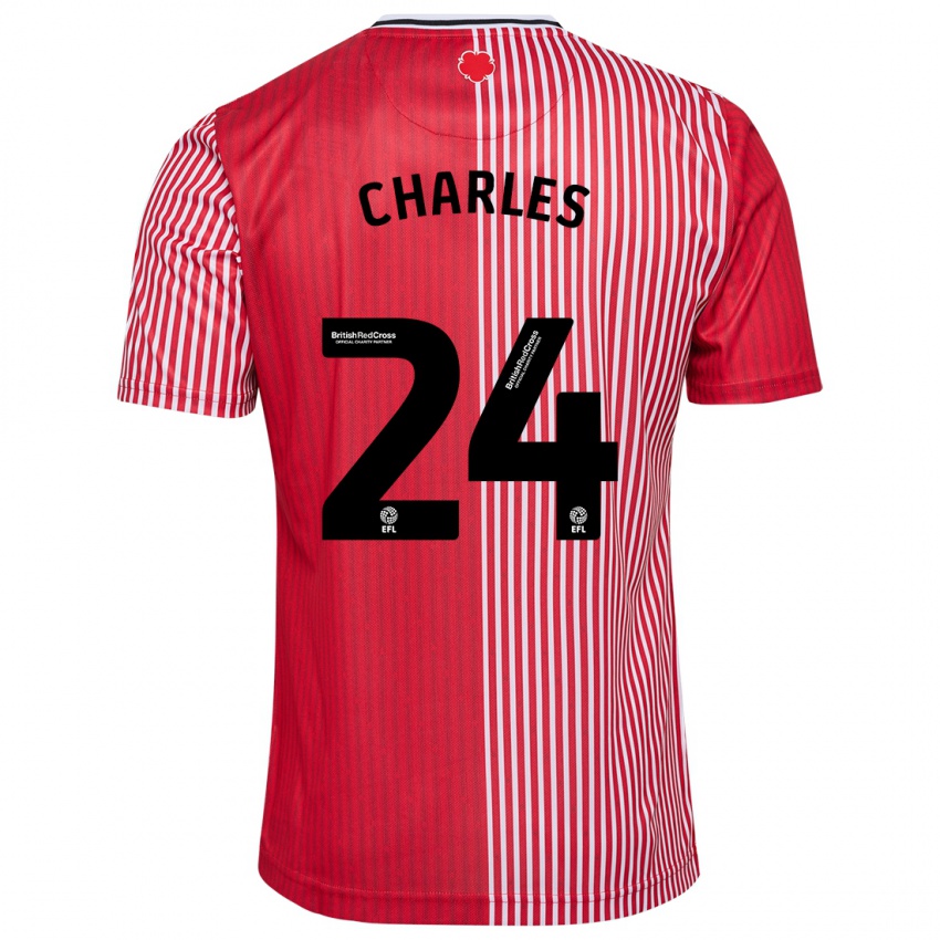 Homem Camisola Shea Charles #24 Vermelho Principal 2023/24 Camisa Brasil