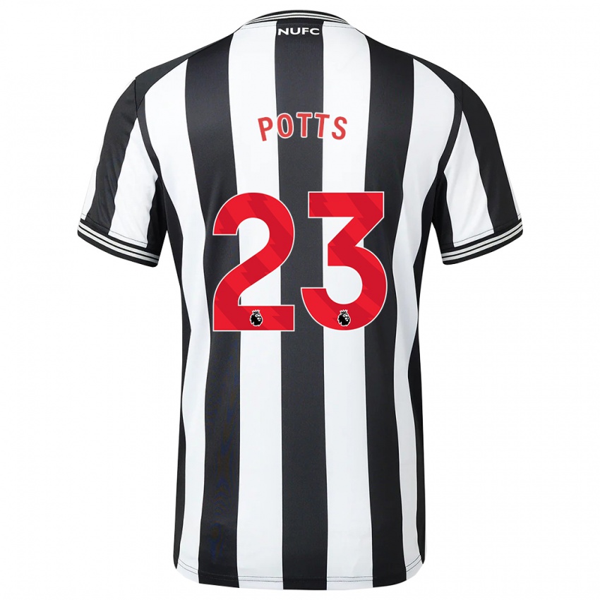 Homem Camisola Charlotte Potts #23 Preto Branco Principal 2023/24 Camisa Brasil