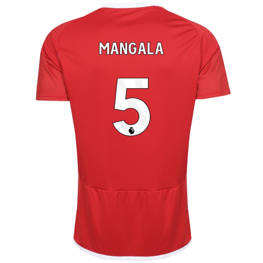 Homem Camisola Orel Mangala #5 Vermelho Principal 2023/24 Camisa Brasil