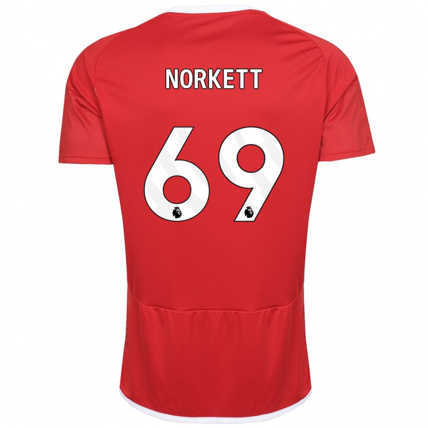 Homem Camisola Manni Norkett #69 Vermelho Principal 2023/24 Camisa Brasil