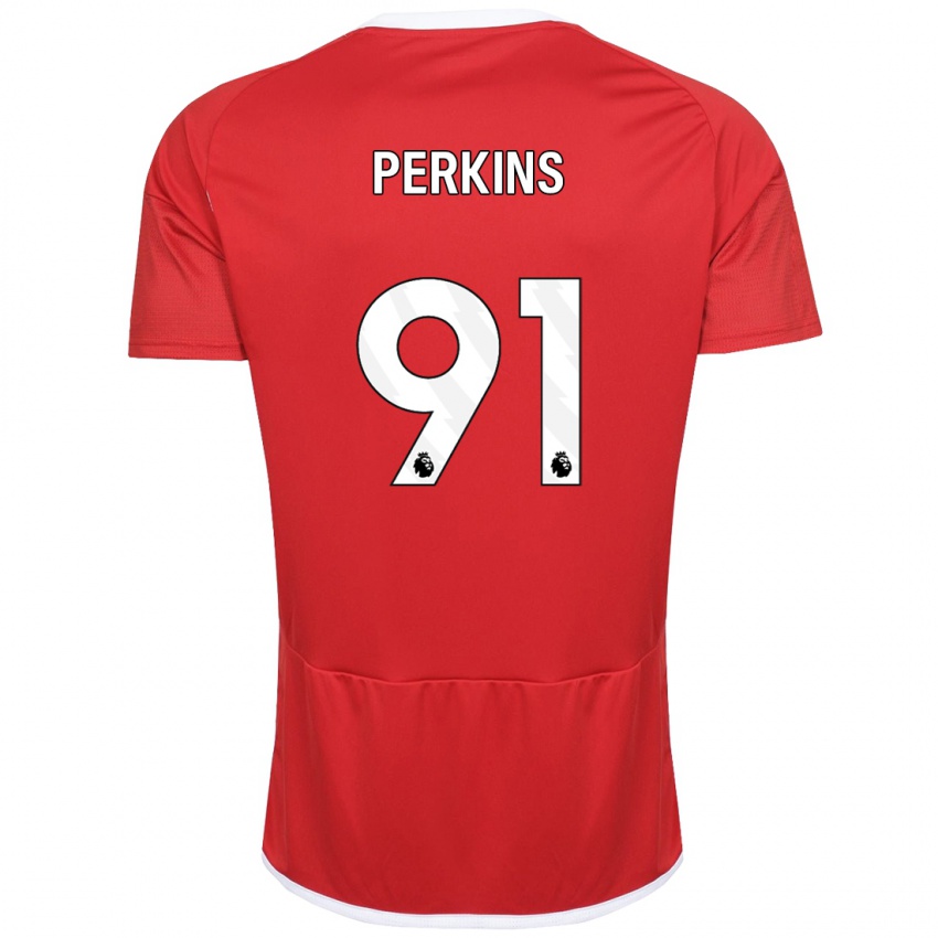 Homem Camisola Jack Perkins #91 Vermelho Principal 2023/24 Camisa Brasil