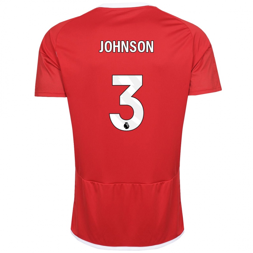 Homem Camisola Nat Johnson #3 Vermelho Principal 2023/24 Camisa Brasil