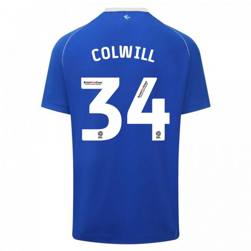 Homem Camisola Joel Colwill #34 Azul Principal 2023/24 Camisa Brasil