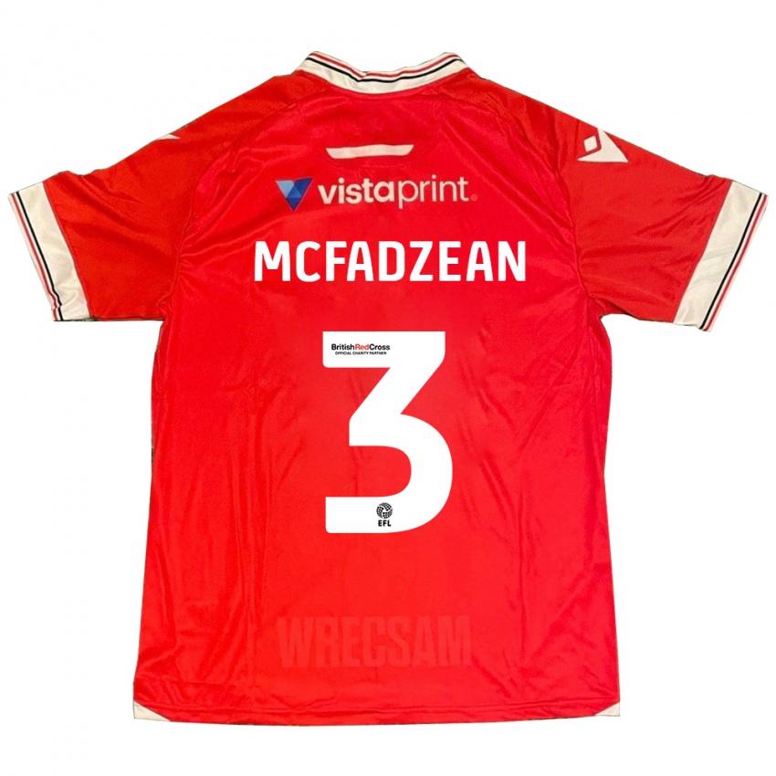 Homem Camisola Callum Mcfadzean #3 Vermelho Principal 2023/24 Camisa Brasil