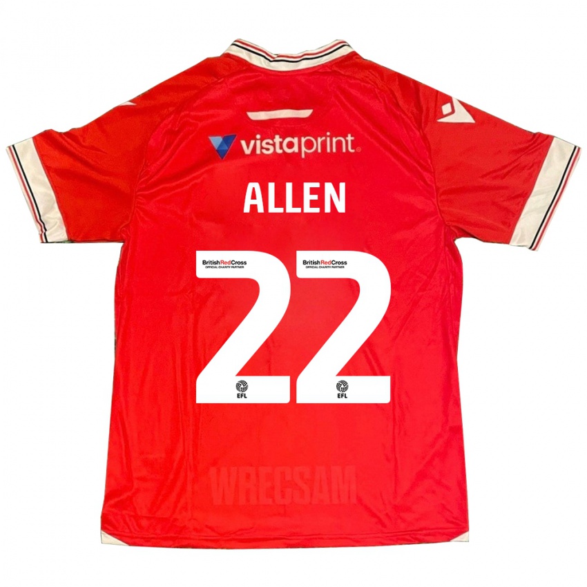 Homem Camisola Keren Allen #22 Vermelho Principal 2023/24 Camisa Brasil