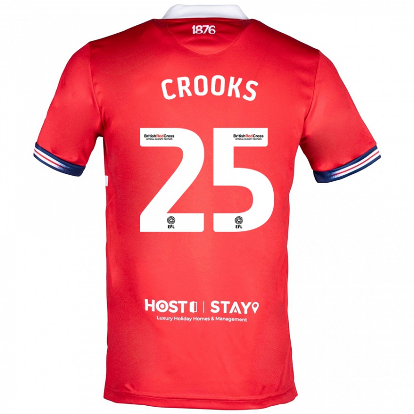 Homem Camisola Matt Crooks #25 Vermelho Principal 2023/24 Camisa Brasil