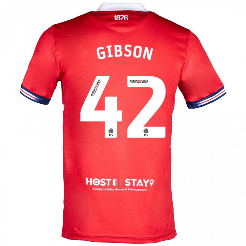 Homem Camisola Joseph Gibson #42 Vermelho Principal 2023/24 Camisa Brasil