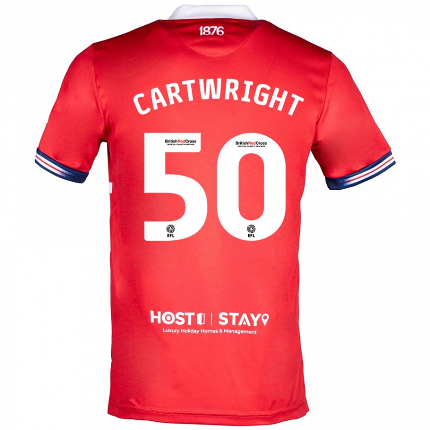 Homem Camisola Fin Cartwright #50 Vermelho Principal 2023/24 Camisa Brasil