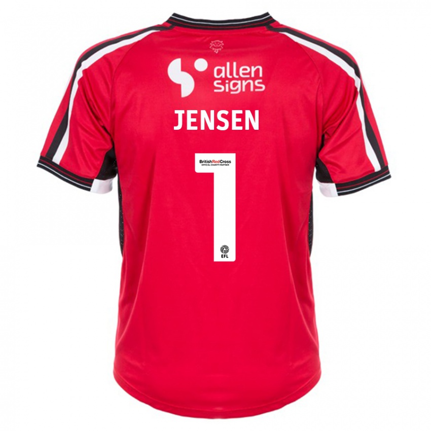 Homem Camisola Lukas Jensen #1 Vermelho Principal 2023/24 Camisa Brasil