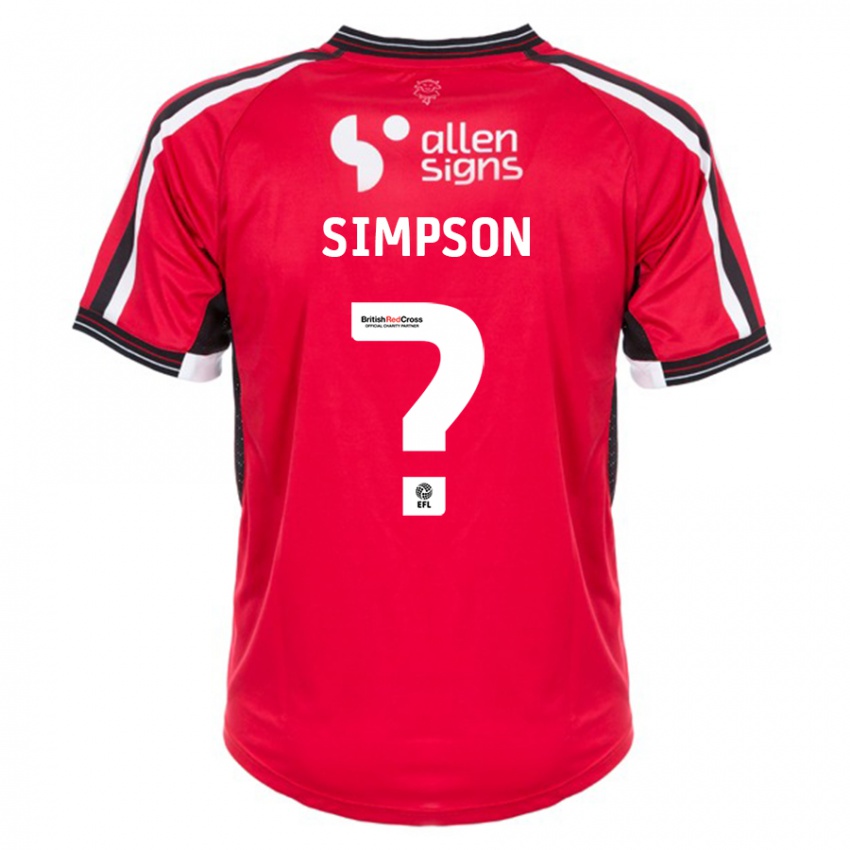 Homem Camisola John Simpson #0 Vermelho Principal 2023/24 Camisa Brasil