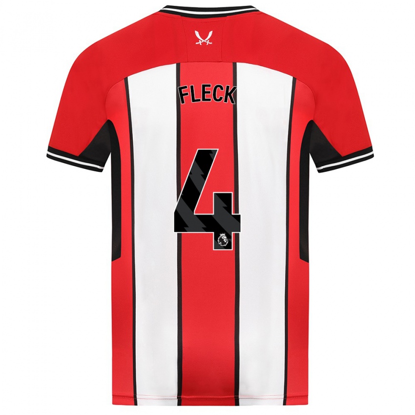 Homem Camisola John Fleck #4 Vermelho Principal 2023/24 Camisa Brasil