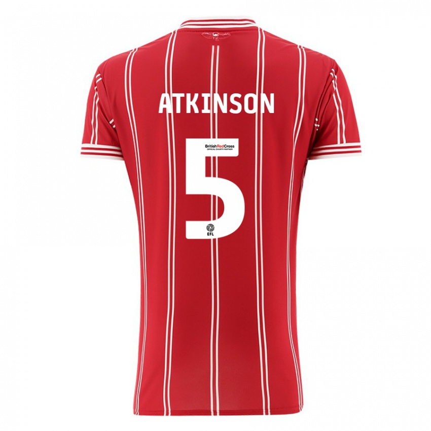 Homem Camisola Rob Atkinson #5 Vermelho Principal 2023/24 Camisa Brasil