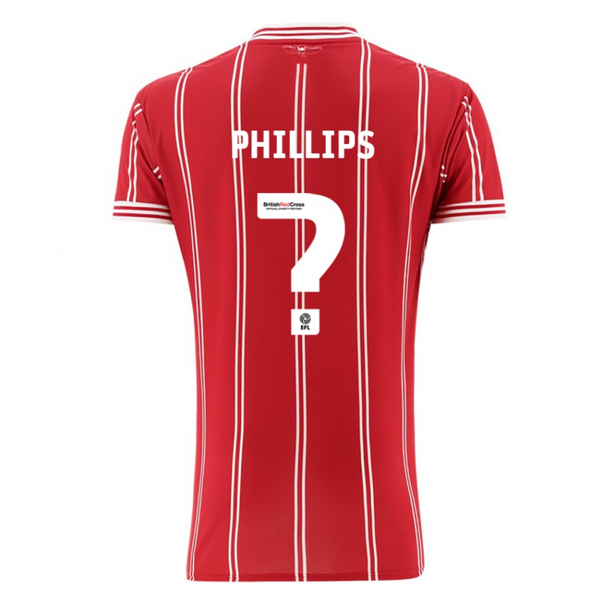 Homem Camisola Billy Phillips #0 Vermelho Principal 2023/24 Camisa Brasil