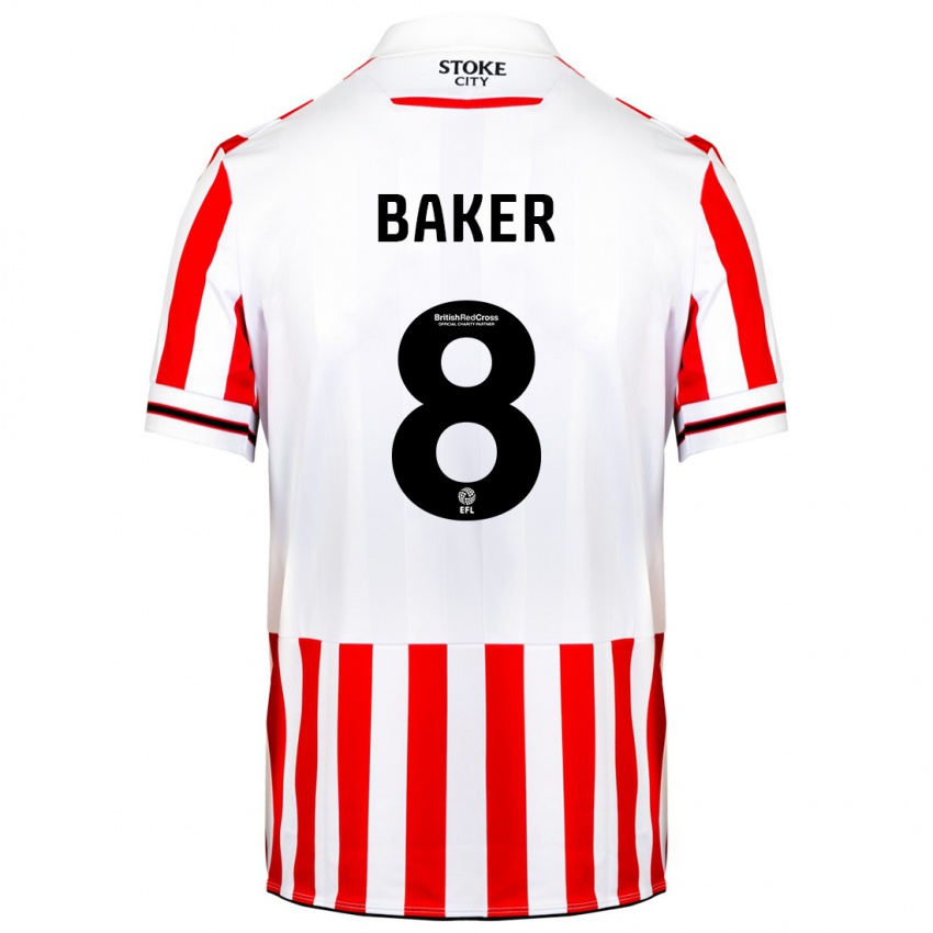 Homem Camisola Lewis Baker #8 Vermelho Branco Principal 2023/24 Camisa Brasil