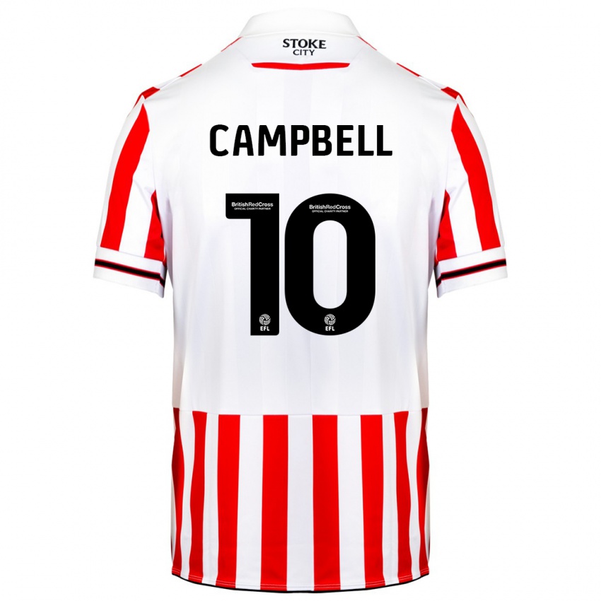 Homem Camisola Tyrese Campbell #10 Vermelho Branco Principal 2023/24 Camisa Brasil