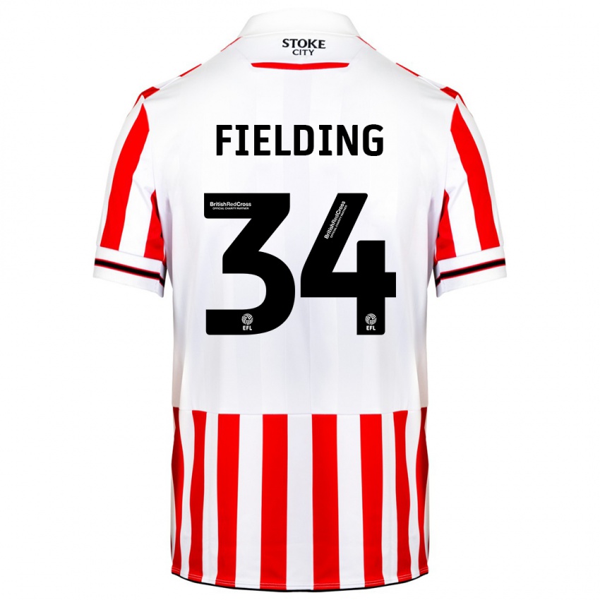 Homem Camisola Frank Fielding #34 Vermelho Branco Principal 2023/24 Camisa Brasil