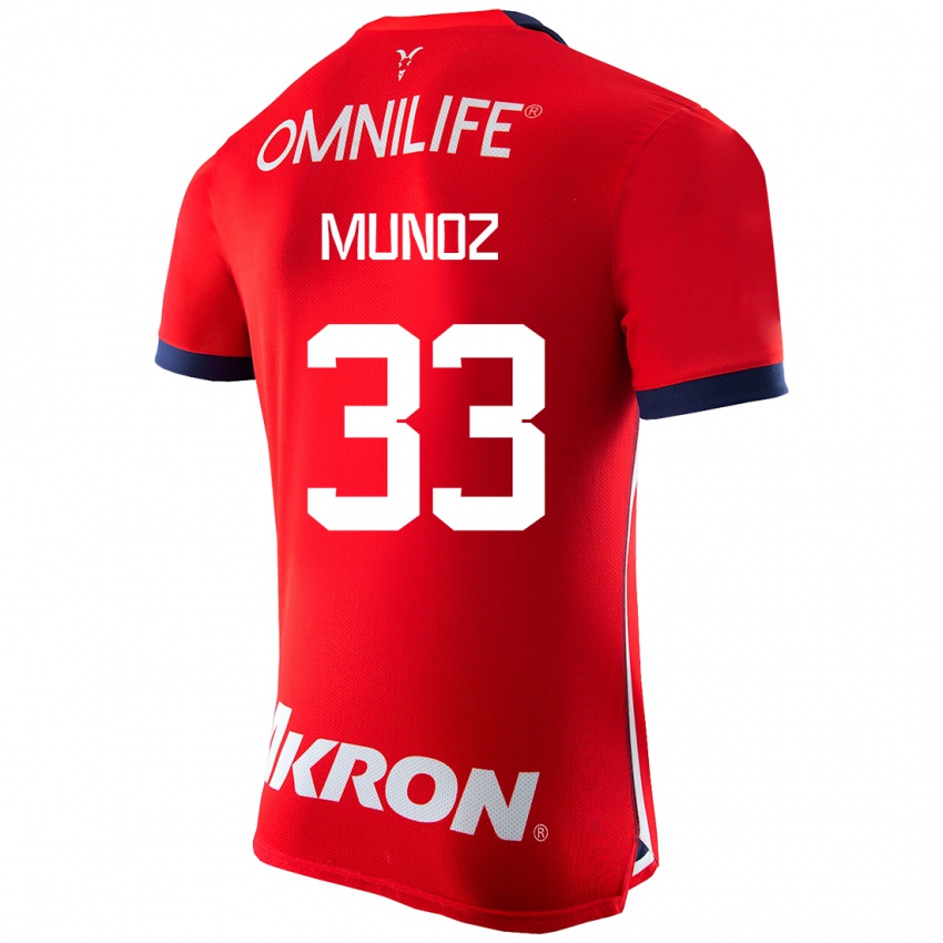 Homem Camisola Zahid Muñoz #33 Vermelho Principal 2023/24 Camisa Brasil
