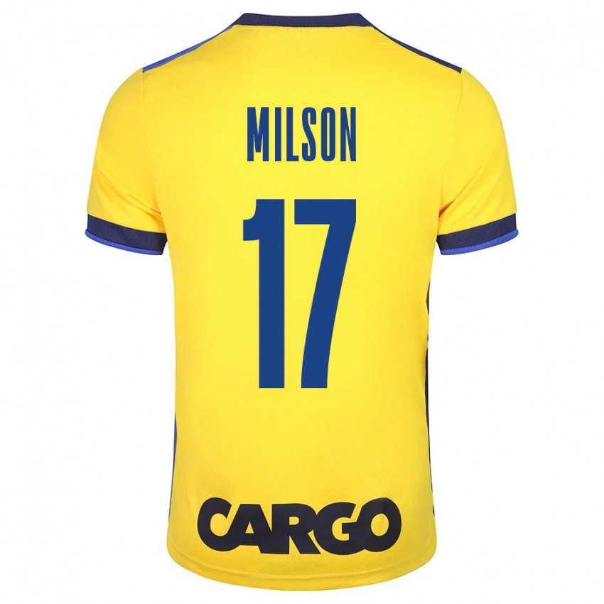 Homem Camisola Milson #17 Amarelo Principal 2023/24 Camisa Brasil