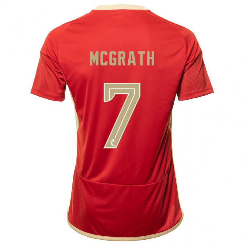 Homem Camisola Jamie Mcgrath #7 Vermelho Principal 2023/24 Camisa Brasil