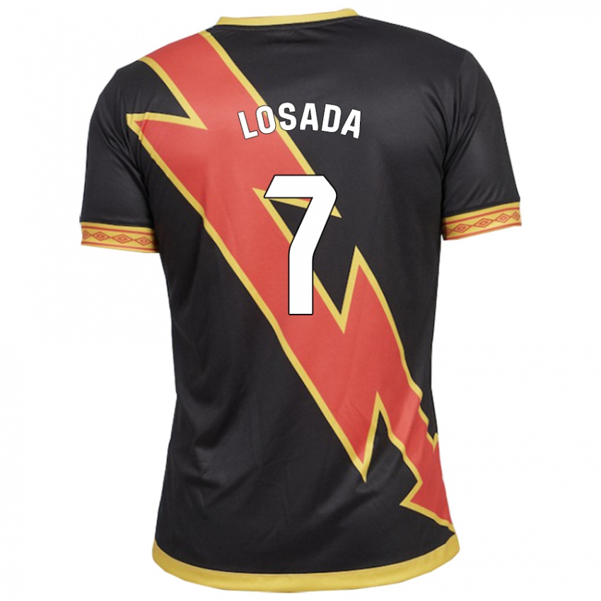 Homem Camisola Juan Losada #7 Preto Alternativa 2023/24 Camisa Brasil