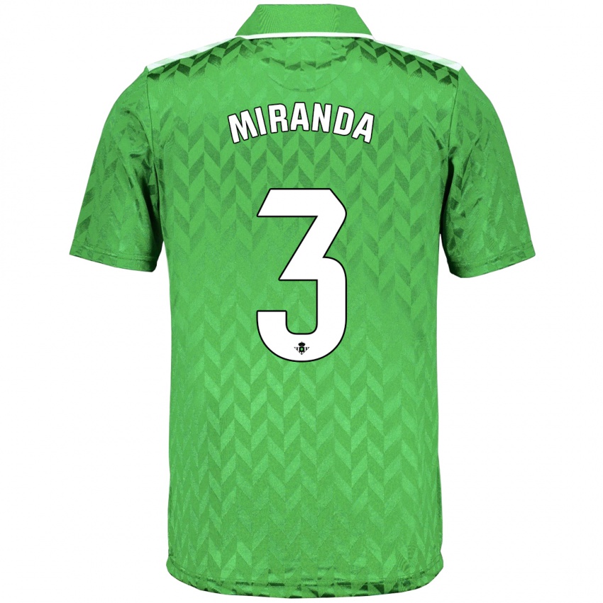 Homem Camisola Juan Miranda #3 Verde Alternativa 2023/24 Camisa Brasil