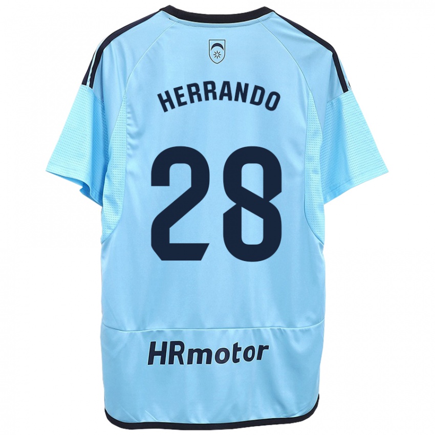 Homem Camisola Jorge Herrando #28 Azul Alternativa 2023/24 Camisa Brasil