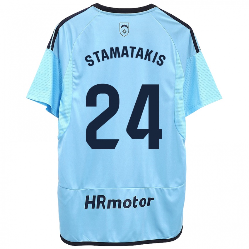 Homem Camisola Dimitrios Stamatakis #24 Azul Alternativa 2023/24 Camisa Brasil