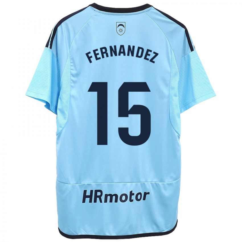 Homem Camisola Leyre Fernández Sánchez #15 Azul Alternativa 2023/24 Camisa Brasil