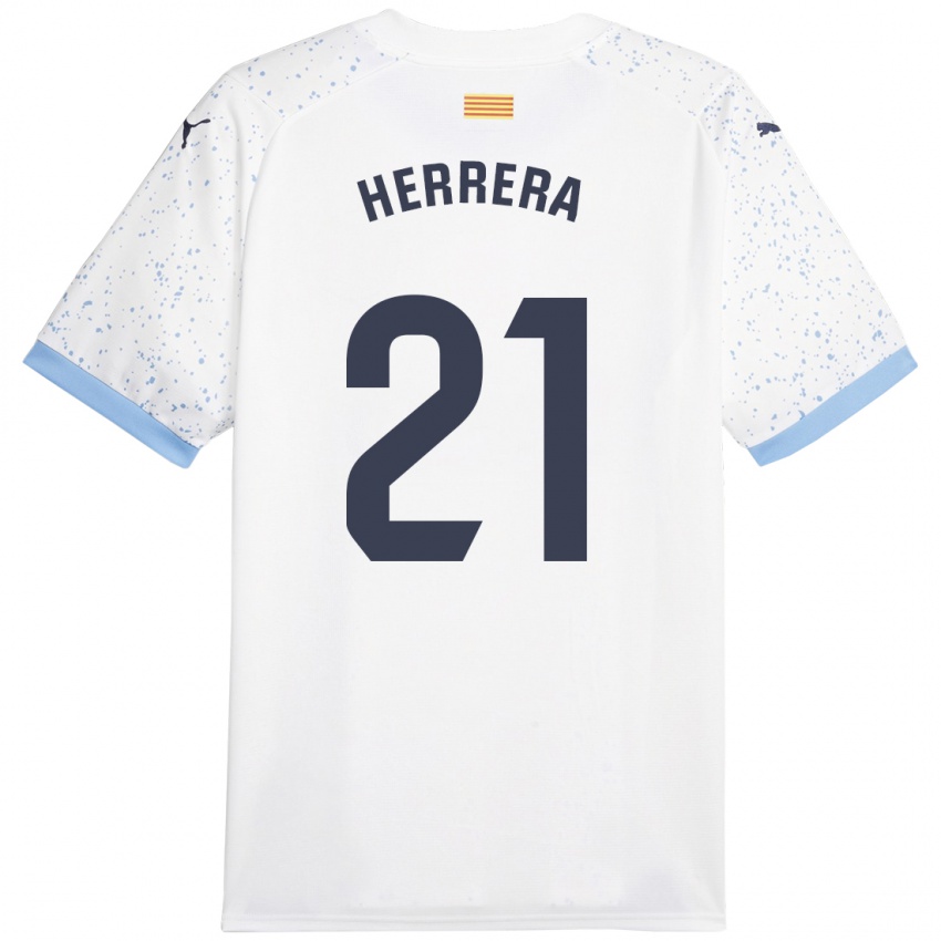 Homem Camisola Yangel Herrera #21 Branco Alternativa 2023/24 Camisa Brasil