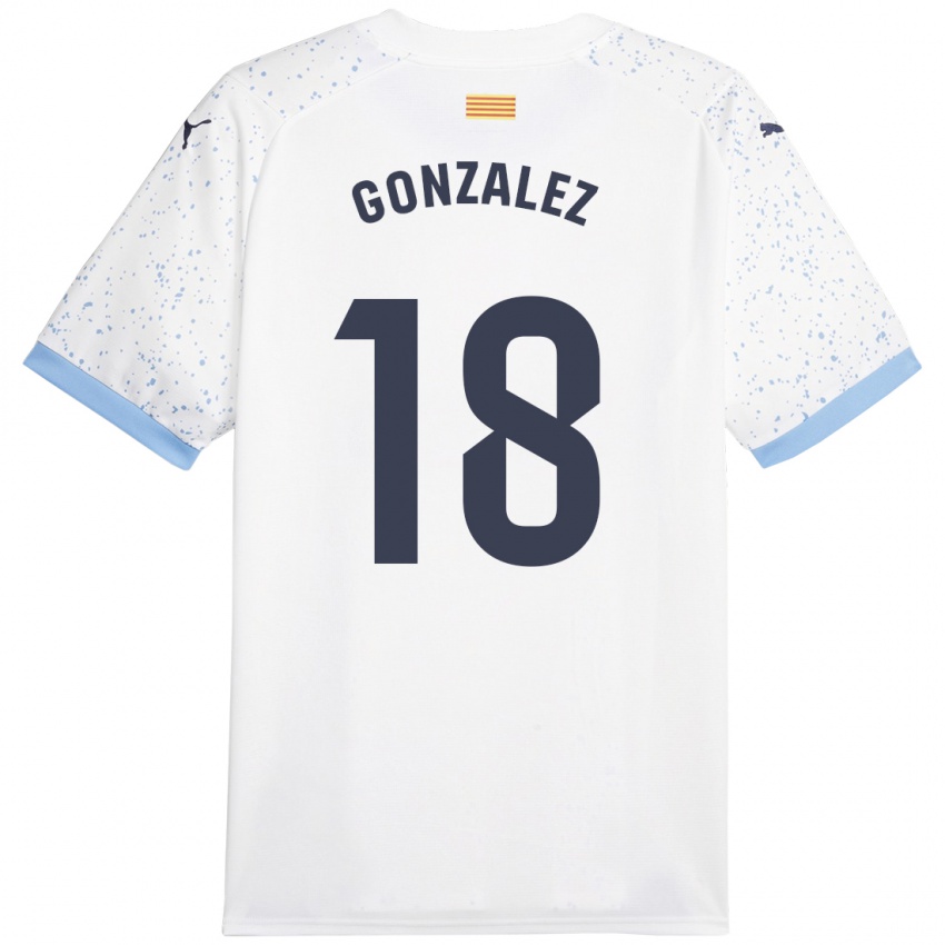 Homem Camisola Gerard Gonzalez #18 Branco Alternativa 2023/24 Camisa Brasil