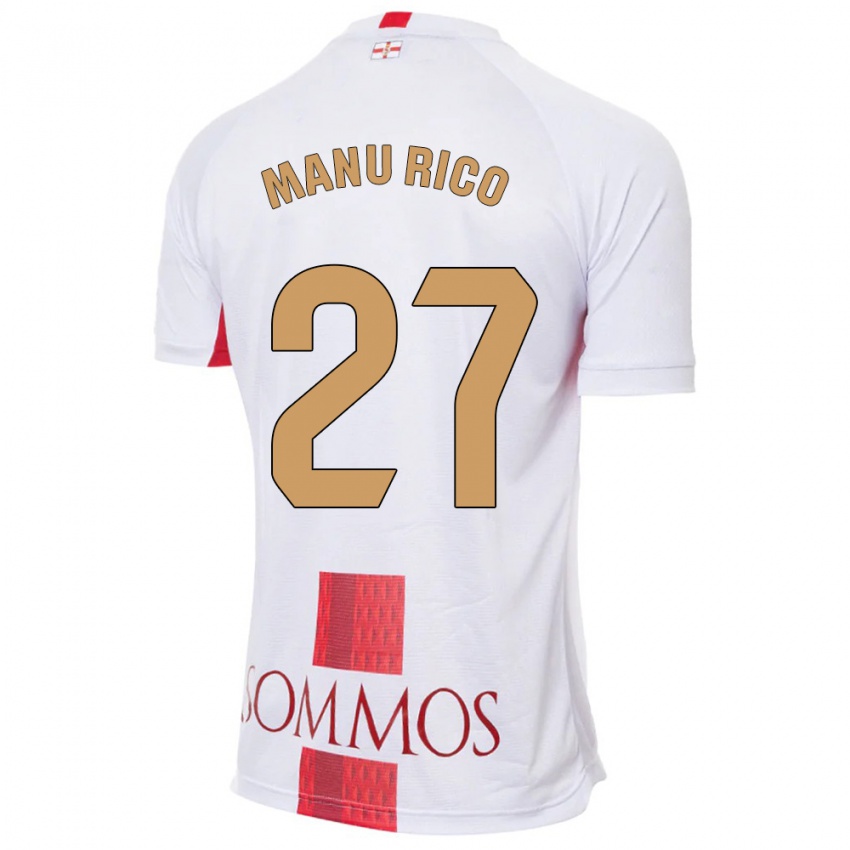 Homem Camisola Manu Rico #27 Branco Alternativa 2023/24 Camisa Brasil