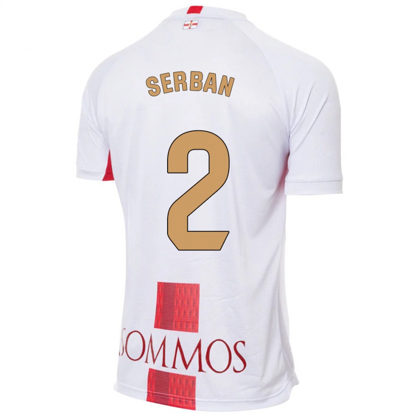 Homem Camisola Alin Serban #2 Branco Alternativa 2023/24 Camisa Brasil