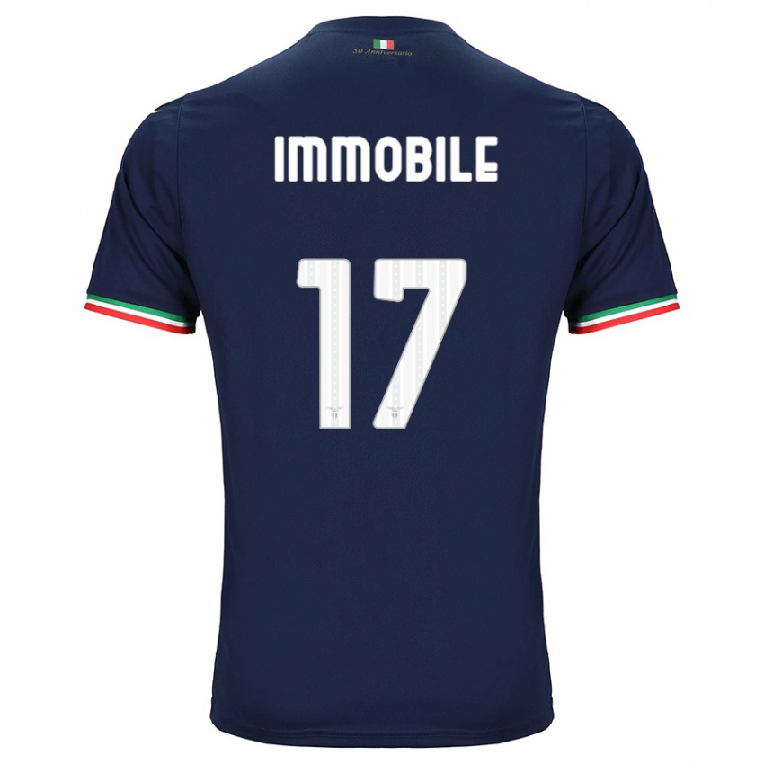 Homem Camisola Ciro Immobile #17 Marinha Alternativa 2023/24 Camisa Brasil