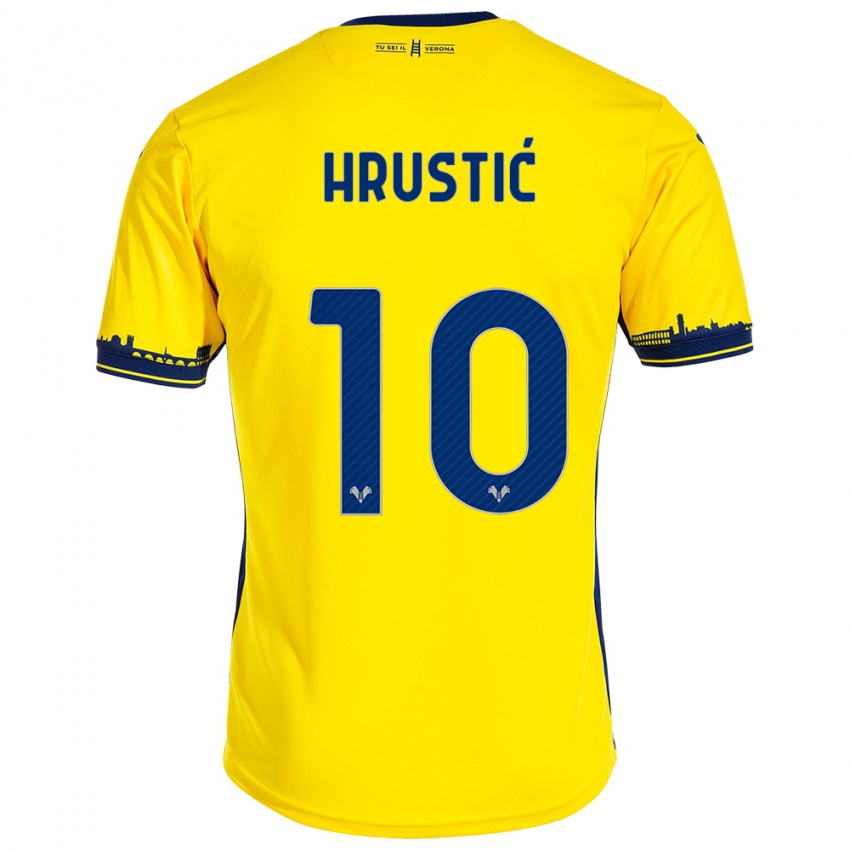 Homem Camisola Ajdin Hrustic #10 Amarelo Alternativa 2023/24 Camisa Brasil