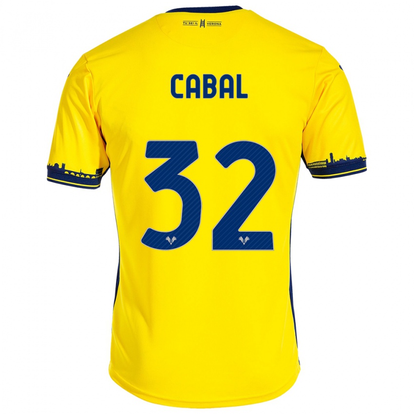 Homem Camisola Juan Cabal #32 Amarelo Alternativa 2023/24 Camisa Brasil