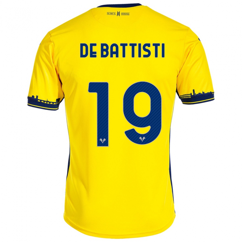 Homem Camisola Davide De Battisti #19 Amarelo Alternativa 2023/24 Camisa Brasil