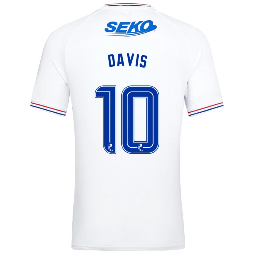 Homem Camisola Steven Davis #10 Branco Alternativa 2023/24 Camisa Brasil