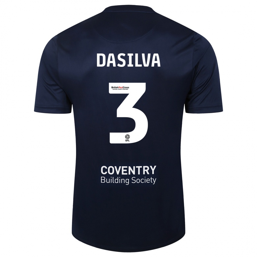 Homem Camisola Jay Dasilva #3 Marinha Vermelha Alternativa 2023/24 Camisa Brasil