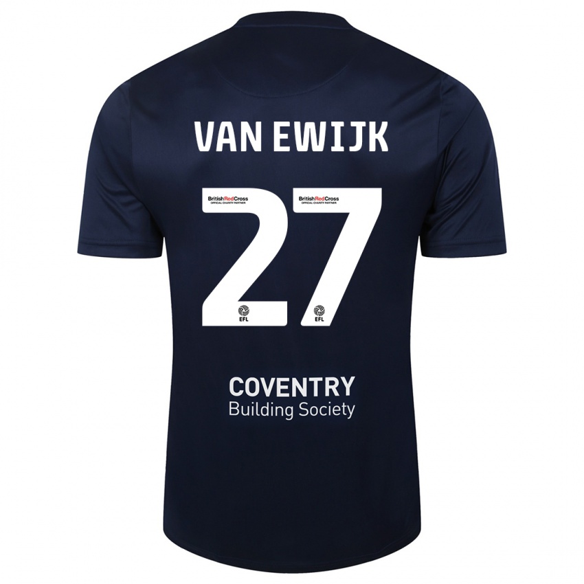 Homem Camisola Milan Van Ewijk #27 Marinha Vermelha Alternativa 2023/24 Camisa Brasil