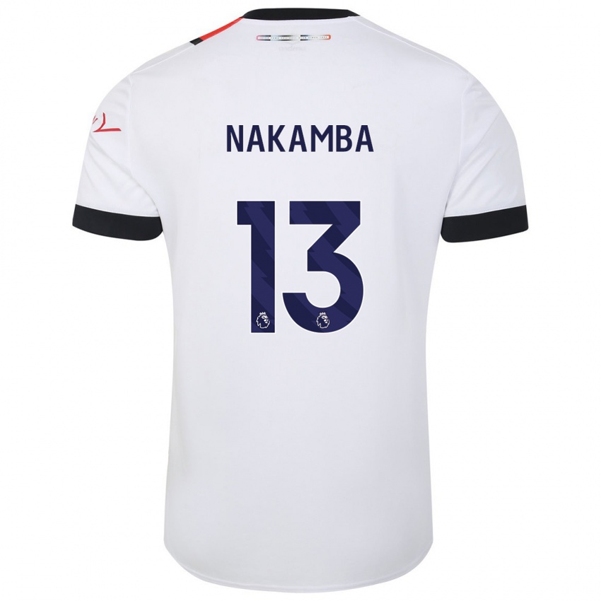 Homem Camisola Marvelous Nakamba #13 Branco Alternativa 2023/24 Camisa Brasil